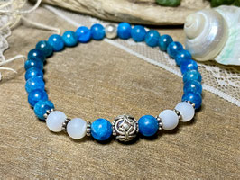 Armband Apatit und Perlmutt mit Kugel aus Silber 925