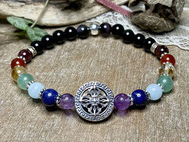 Chakra-Armband mit Doppel-Dorje aus Silber 925