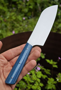 Mini Santoku - Micarta toile de jute bleu