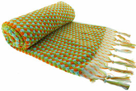 Frottee mit Punkten (grün/orange)