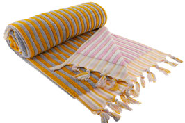 Frottee mit Streifen (safran/rosa)