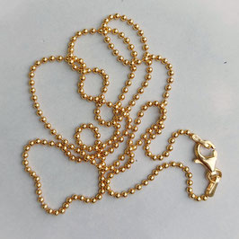 Kugelkette 1,5 mm Stärke 60 cm aus vergoldetem Silber