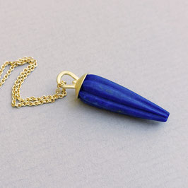 Graviertes Lapislazuli Pendel als Anhänger 750 Gold