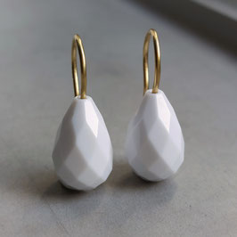 Facettierte Kascholong Hängeohrringe 750 Gold