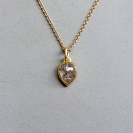 Diamantrosentropfen Anhänger in 999 und 750 Gold