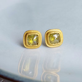Rosenschliff Diamant Ohrstecker 999 Feingold