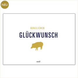 Herzlichen Glückwunsch - Goldenes Glücksschwein