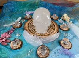 Druid Magic Kristallschädel-Set mit 9 Bergkristall Schädeln