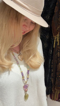 Lange Edelsteinkette "Amethyst"