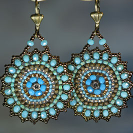 Ohrschmuck "Mandalas" Türkis-Bronze