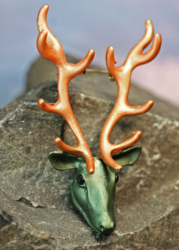 Brosche "Hirsch-Matt"