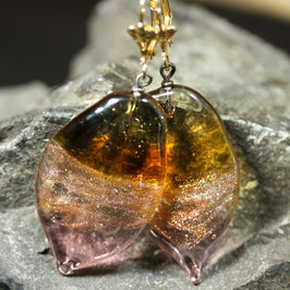 Ohrschmuck "Topas-Pfirsich-Glitzer" Gold