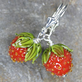 Ohrschmuck "Erdbeeren-Silber"