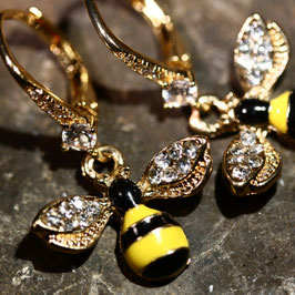 Ohrschmuck "Bienen-Gold-Strass"