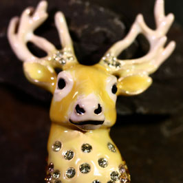 Brosche "Hirsch-Gelb"