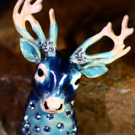 Brosche "Hirsch-Blau"