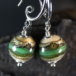 Ohrschmuck "Elfenbein-Olive"