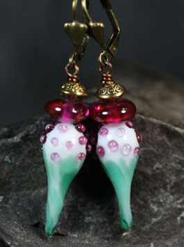 Ohrschmuck "Türkis-Pink-Bronze"