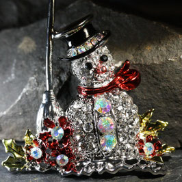 Brosche "Schneemann-Rot"