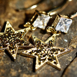Ohrschmuck "Ornament-Sterne" mit Zirkon