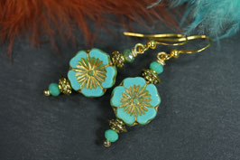 Ohrschmuck "Boho-Türkis-Gold"