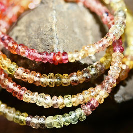 Halskette "Saphir" Rosa-Orange-Gelb