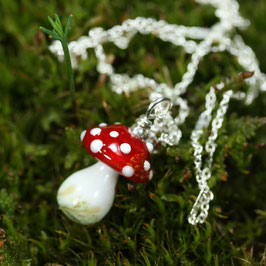 Kettenanhänger/ Halskette "Glückspilz-Silber" Mini