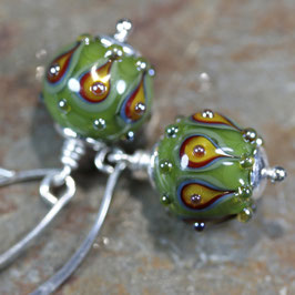 Ohrschmuck "Olivgrün-Senfgelb"