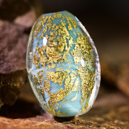 Solo-Glasperle "Türkis-Gold"