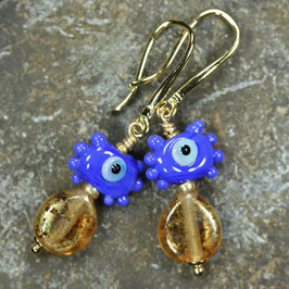 Ohrschmuck "Nazar-Auge" Blau-Gold