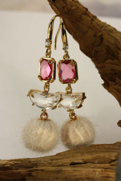 Ohrschmuck "Puschel-Cremweiß"