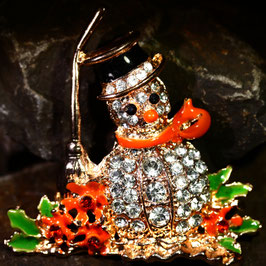 Brosche "Schneemann"