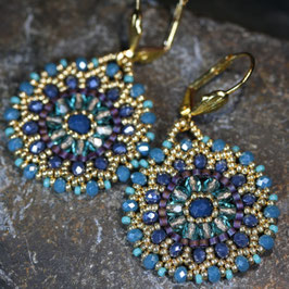 Ohrschmuck "Mandalas" Blau-Gold