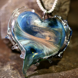 Kettenanhänger  Mystery Heart "Blue"