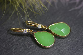 Ohrschmuck "Tropfen-Pistaziengrün-Gold"