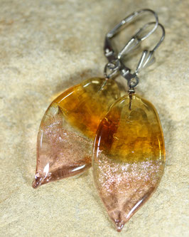 Ohrschmuck "Topas-Pfirsich-Glitzer" Silber