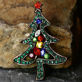 Brosche "Baum-Grün-Bunt"