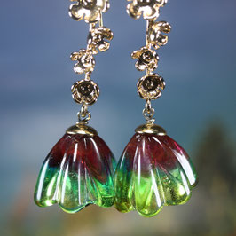 Ohrschmuck "Glockenblumen" Bunt-Gold