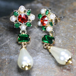 Weihnachts-Ohrschmuck "Perlmutt-Tropfen"