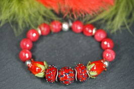 Armband "Rosenrot"