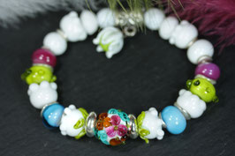 Armband "Maiglöckchen-Pastell-Silber" mit Anhänger