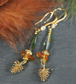 Ohrschmuck "Bernstein-Kienäpfel"
