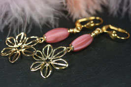 Ohrschmuck "Pfirsichrosa-Gold"