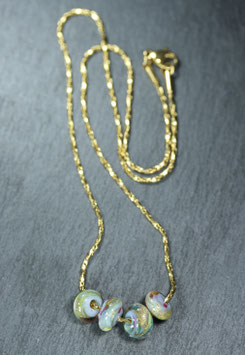 Halskette "Goldglitzer-Bunt"