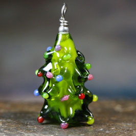 Kettenanhänger Tannenbaum "Bunt-Gold/Silber"