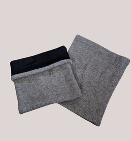 Loop braun-grau mit Baumwolle auf der Innenseite - 50% Hochsauerland Alpaka, 50% Merino