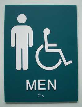米国規準点字（障がい者法アクセスガイドライン準拠）　英文点字サイン　（両面テープ付き）/　ADA Braille Restroom Sign( w/ double sided adhesive tape)
