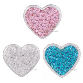 Boutons Coeur strass