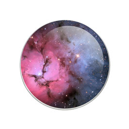 Bouton pression image galaxie rose et bleue