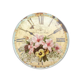 Bouton pression image horloge fleur